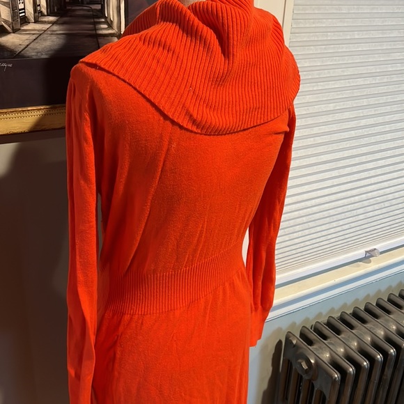 Old Navy Orange Cowl-Neck Bodycon Sweater Dress (S) - Picture 5 of 7